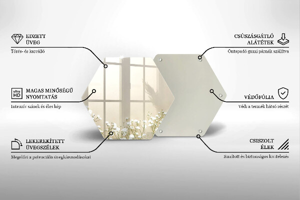 Tagliere in vetro Fiori boho in gesso