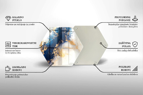 Tagliere in vetro Astrazione con il blu