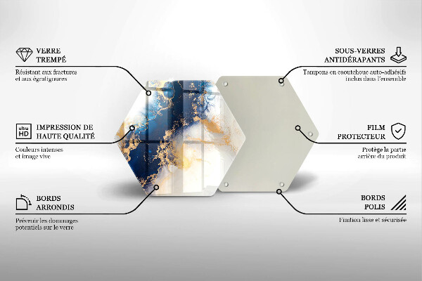 Tagliere in vetro Astrazione con il blu