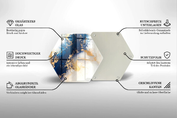 Tagliere in vetro Astrazione con il blu