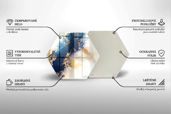 Tagliere in vetro Astrazione con il blu