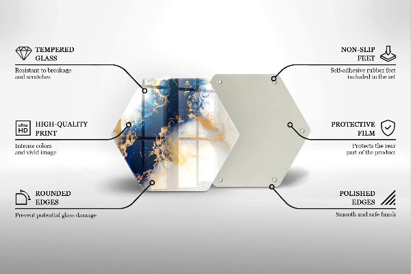 Tagliere in vetro Astrazione con il blu