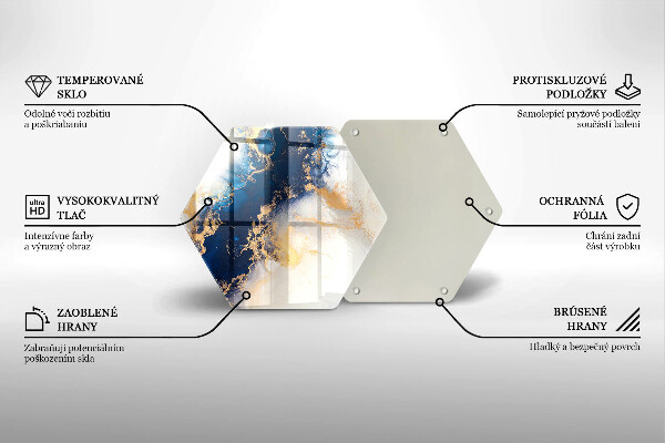 Tagliere in vetro Astrazione con il blu