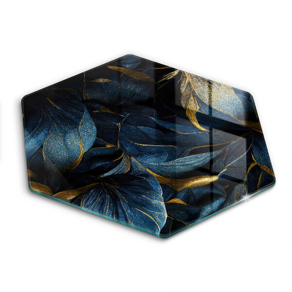 Tagliere in vetro Foglie decorative con oro