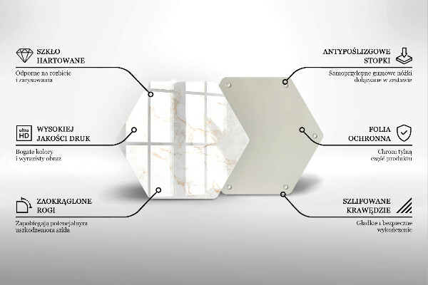 Tagliere in vetro Elegante pietra di marmo