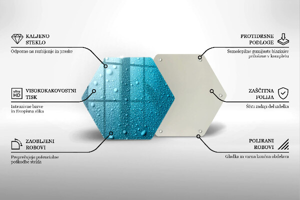 Tagliere in vetro Gocce d'acqua