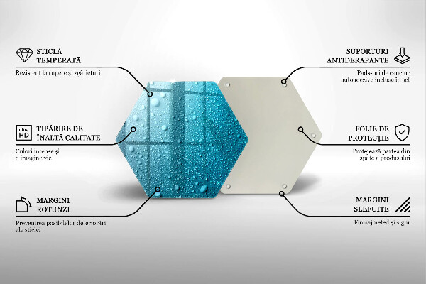 Tagliere in vetro Gocce d'acqua