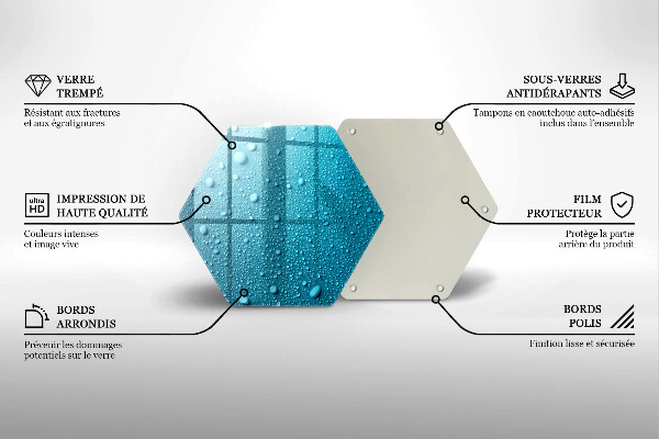 Tagliere in vetro Gocce d'acqua