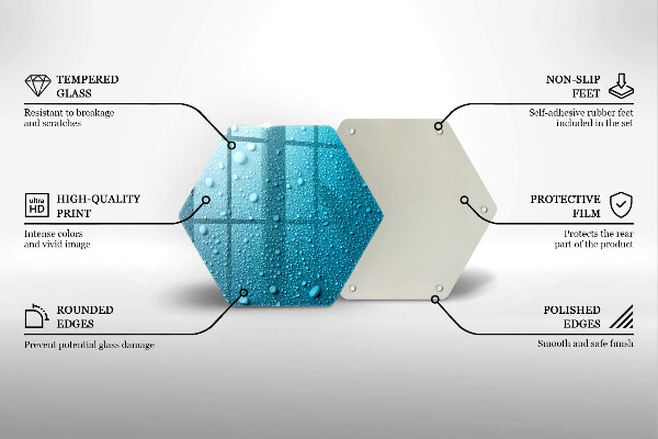 Tagliere in vetro Gocce d'acqua