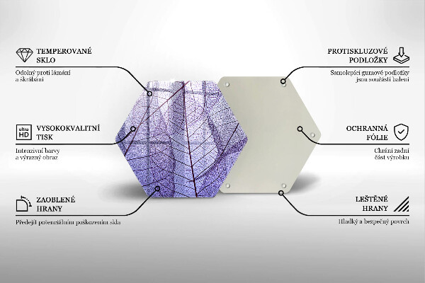 Tagliere in vetro Foglie con venature