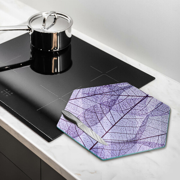 Tagliere in vetro Foglie con venature