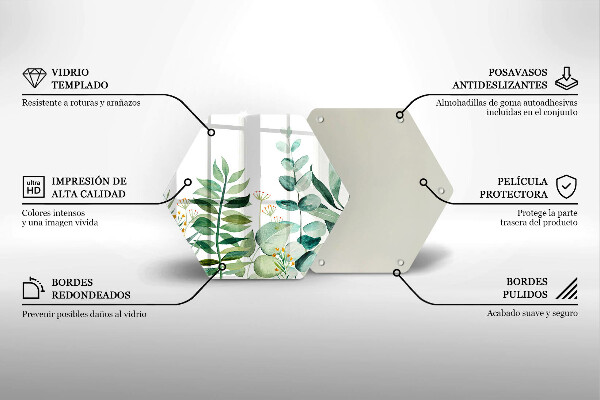Tagliere in vetro Illustrazione delle foglie delle piante