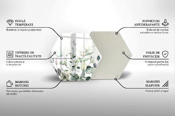 Tagliere in vetro Piante ad acquerello