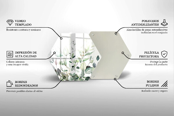 Tagliere in vetro Piante ad acquerello