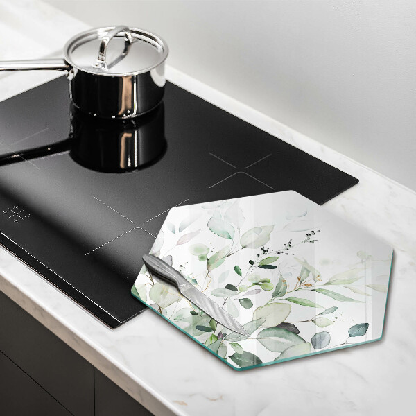 Tagliere in vetro Piante ad acquerello