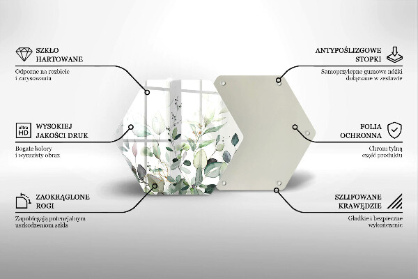 Tagliere in vetro Piante ad acquerello