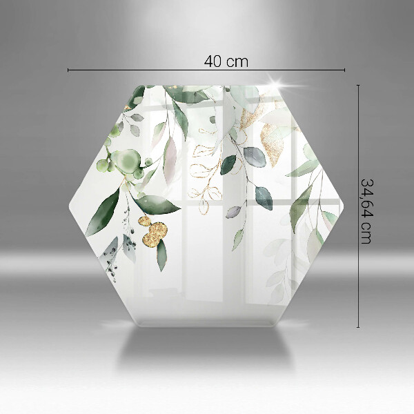 Tagliere in vetro Foglie ad acquerello