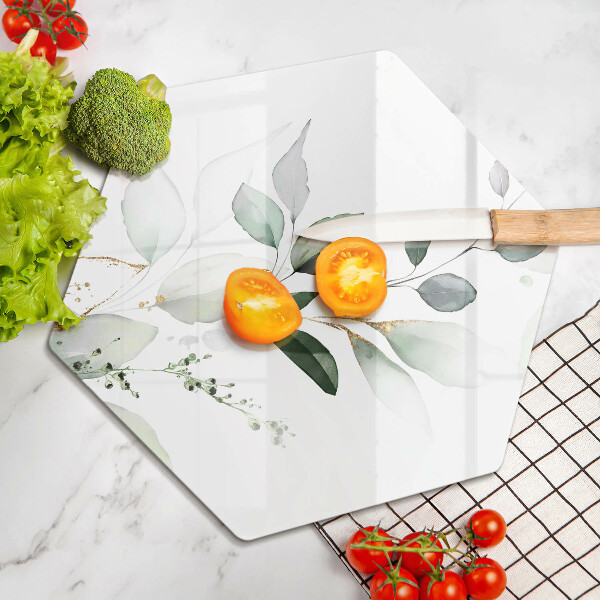 Tagliere in vetro Foglie ad acquerello