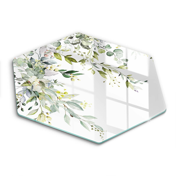 Tagliere in vetro Foglie e fiori decorativi