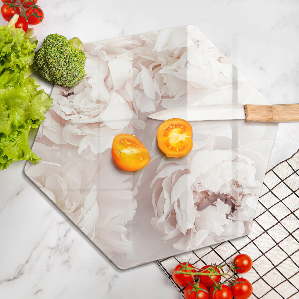 Tagliere in vetro Peonie pastello