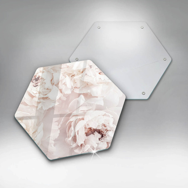 Tagliere in vetro Peonie pastello