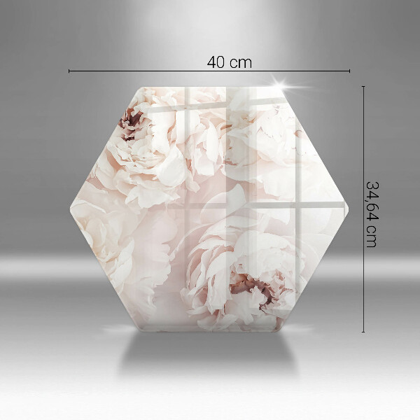 Tagliere in vetro Peonie pastello