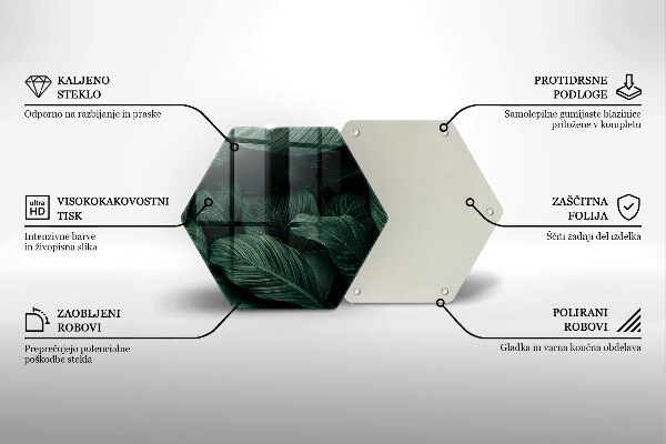 Tagliere in vetro Foglie scure