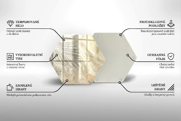 Tagliere in vetro Foglie di palma e sabbia