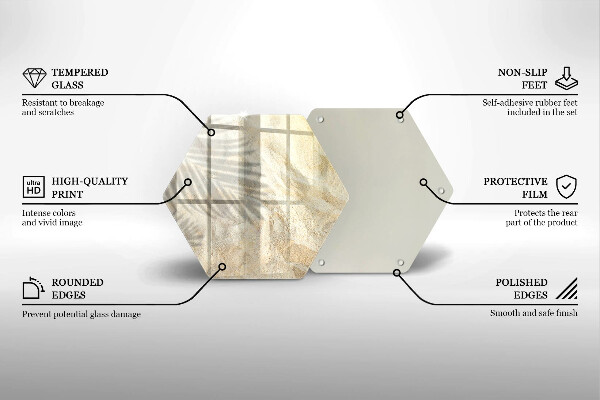 Tagliere in vetro Foglie di palma e sabbia