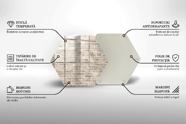 Tagliere in vetro Muro di mattoni luminosi