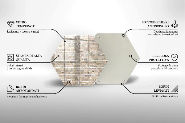 Tagliere in vetro Muro di mattoni luminosi