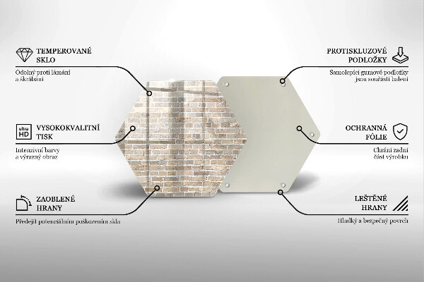 Tagliere in vetro Muro di mattoni luminosi