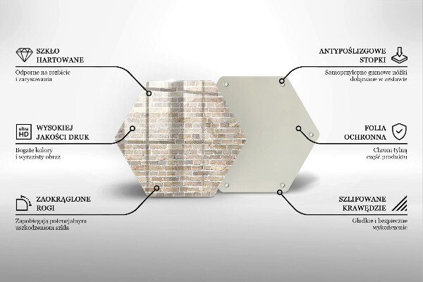 Tagliere in vetro Muro di mattoni luminosi