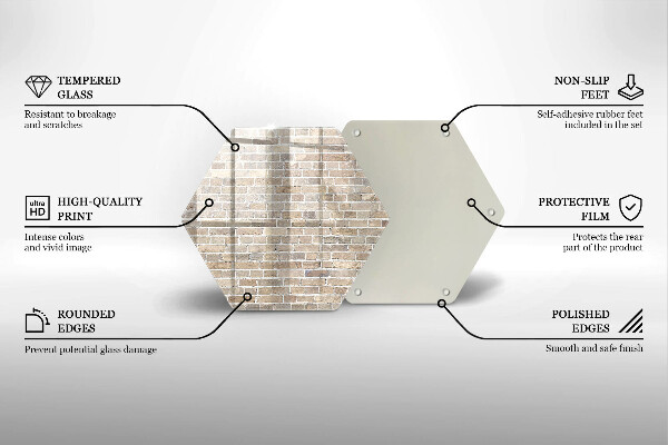 Tagliere in vetro Muro di mattoni luminosi