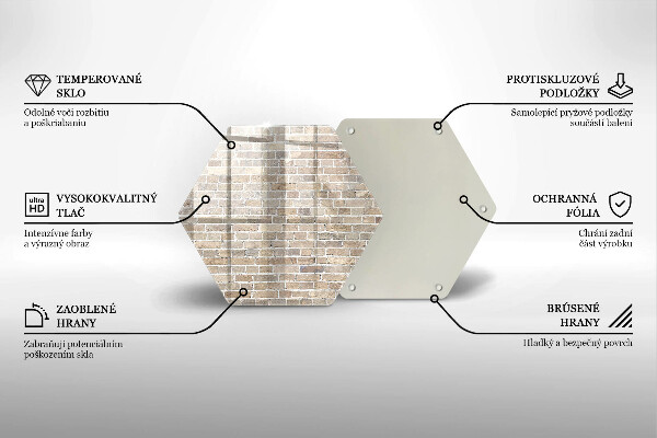 Tagliere in vetro Muro di mattoni luminosi