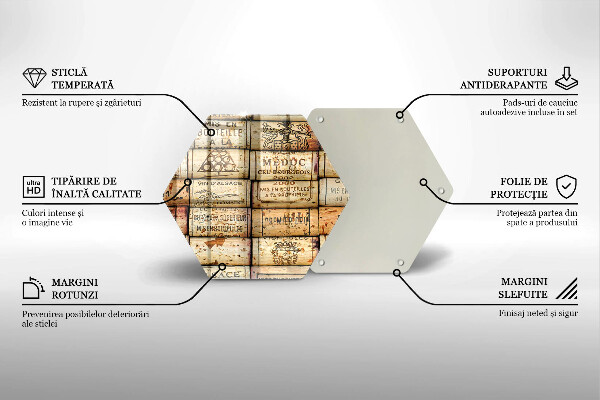 Tagliere in vetro Vecchi tappi per vino