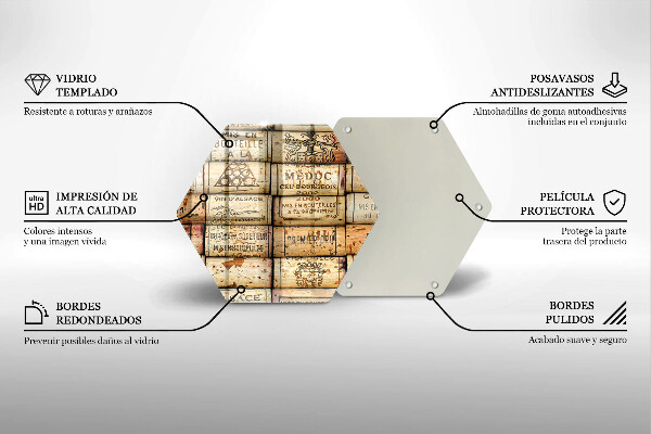 Tagliere in vetro Vecchi tappi per vino