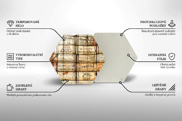 Tagliere in vetro Vecchi tappi per vino