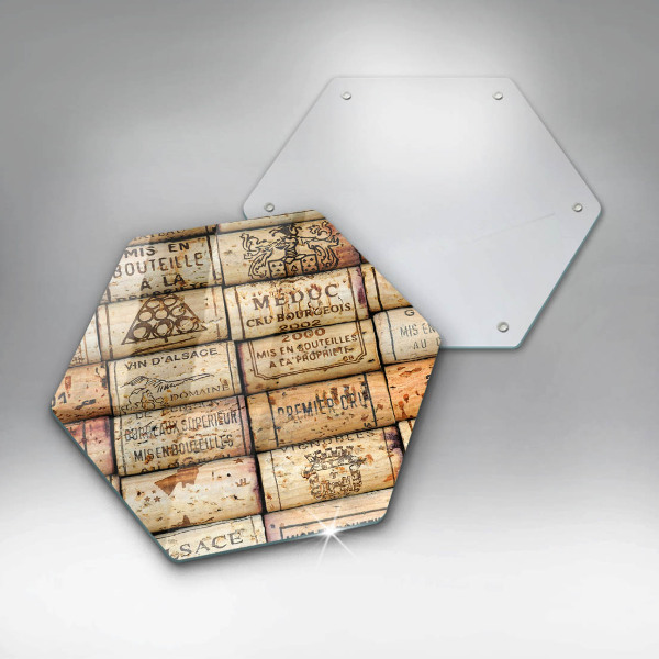 Tagliere in vetro Vecchi tappi per vino