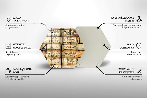 Tagliere in vetro Vecchi tappi per vino