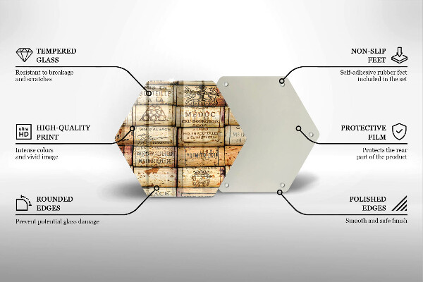 Tagliere in vetro Vecchi tappi per vino