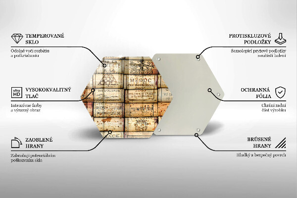 Tagliere in vetro Vecchi tappi per vino