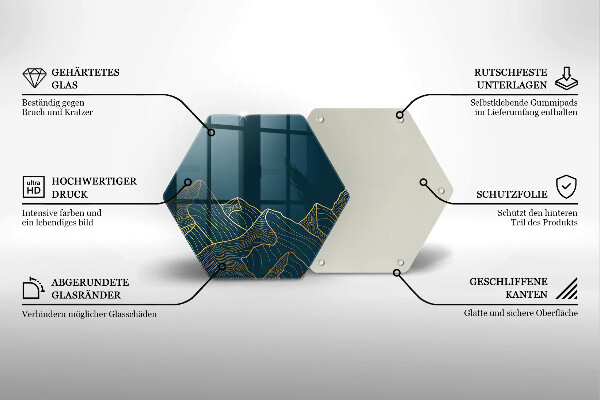 Tagliere in vetro Montagne astratte