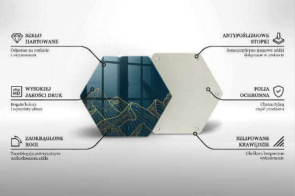 Tagliere in vetro Montagne astratte