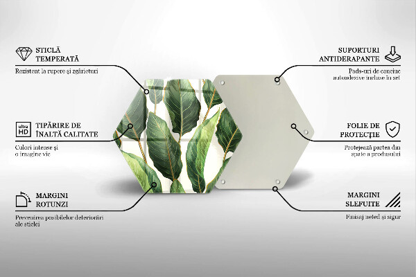 Tagliere in vetro Foglie di banana