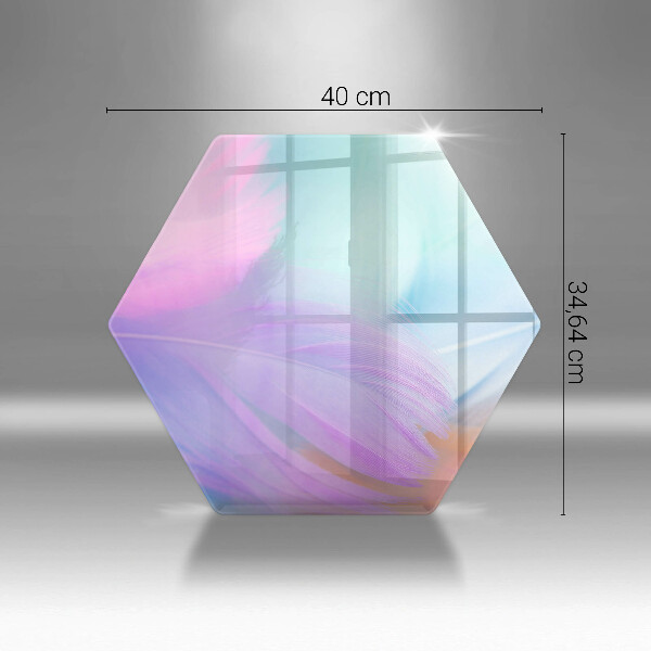 Tagliere in vetro Piume pastello