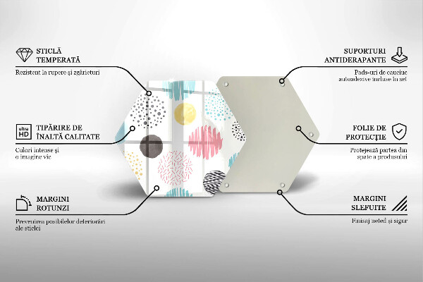 Tagliere in vetro Forme dipinte
