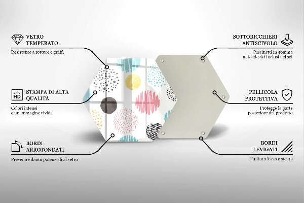 Tagliere in vetro Forme dipinte