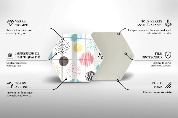 Tagliere in vetro Forme dipinte