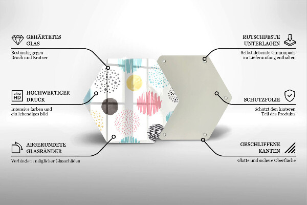 Tagliere in vetro Forme dipinte